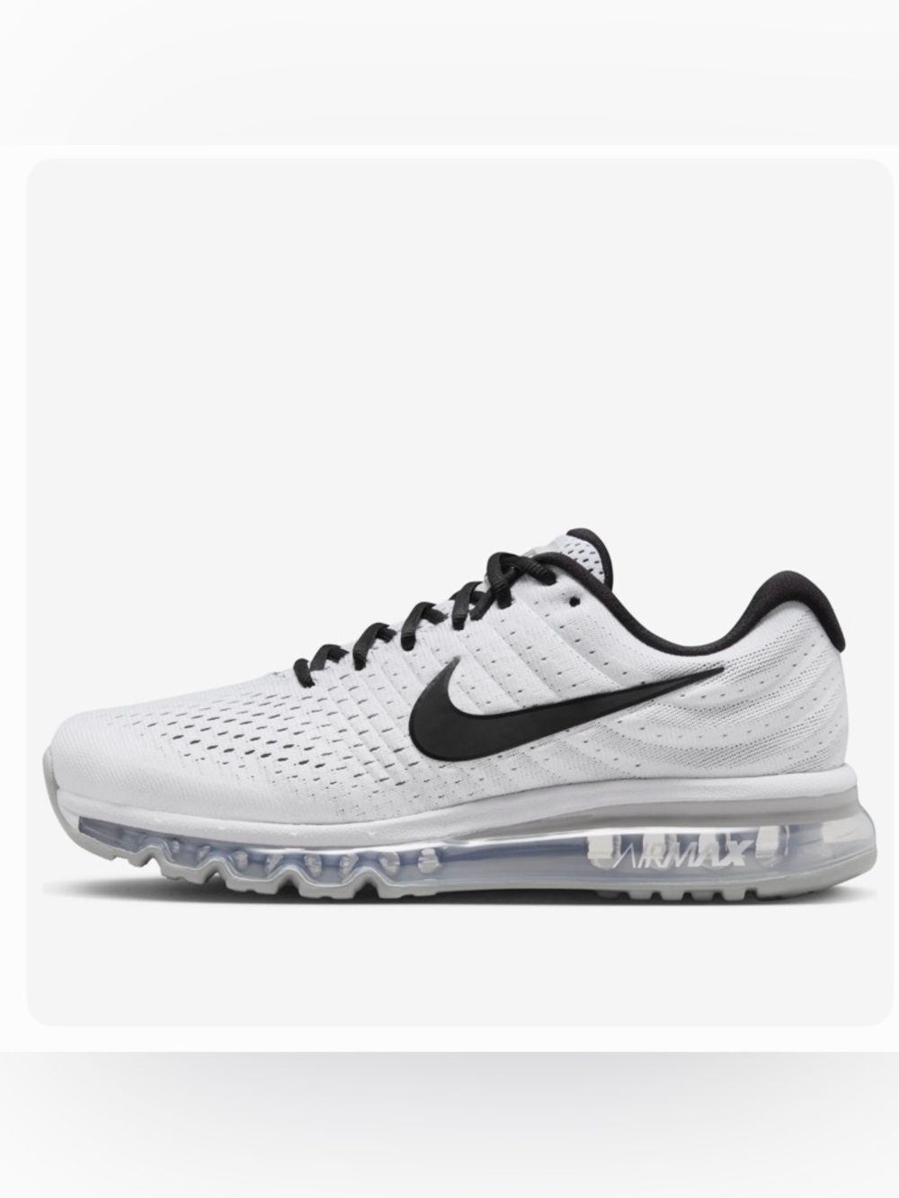 Nike Air Max 2017 White Knit Sneakers with Black Accents